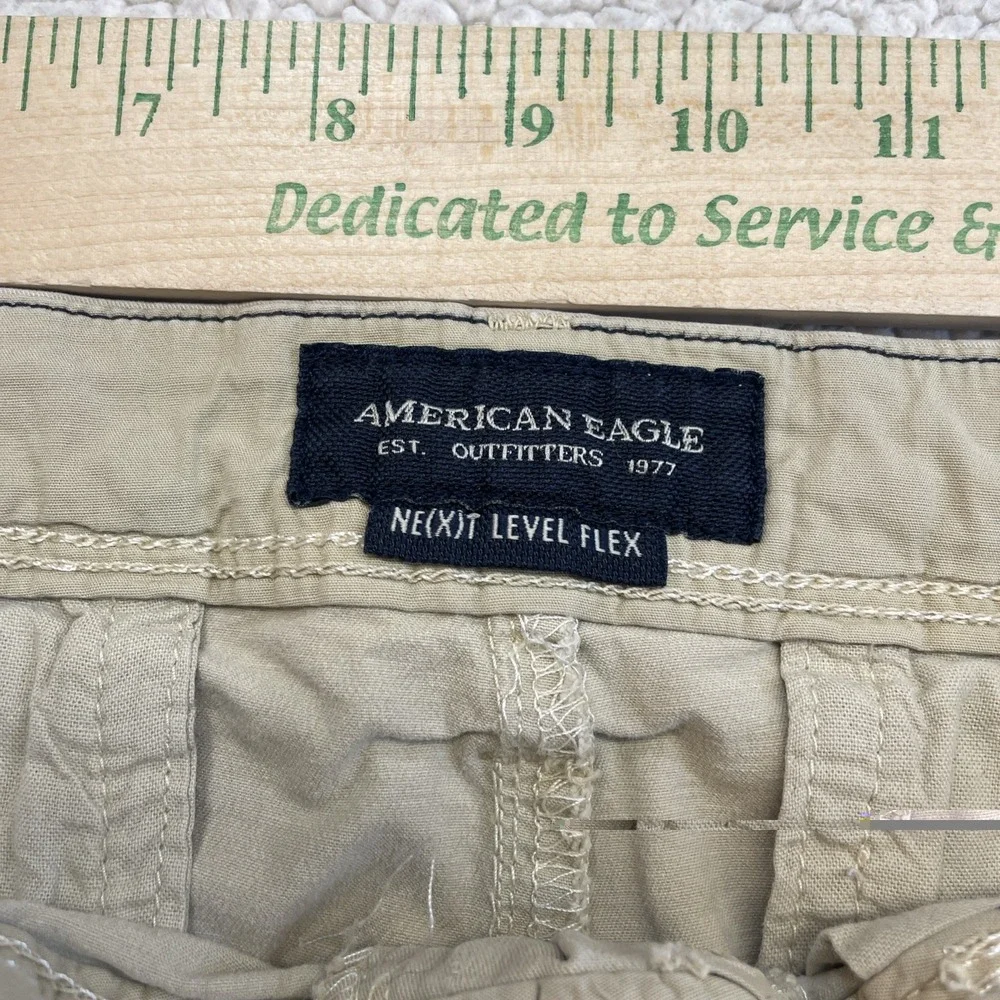 American Eagle Shorts Mens 32 Tan Classic Ne(x)t Level Flex Khaki Chino Stretch